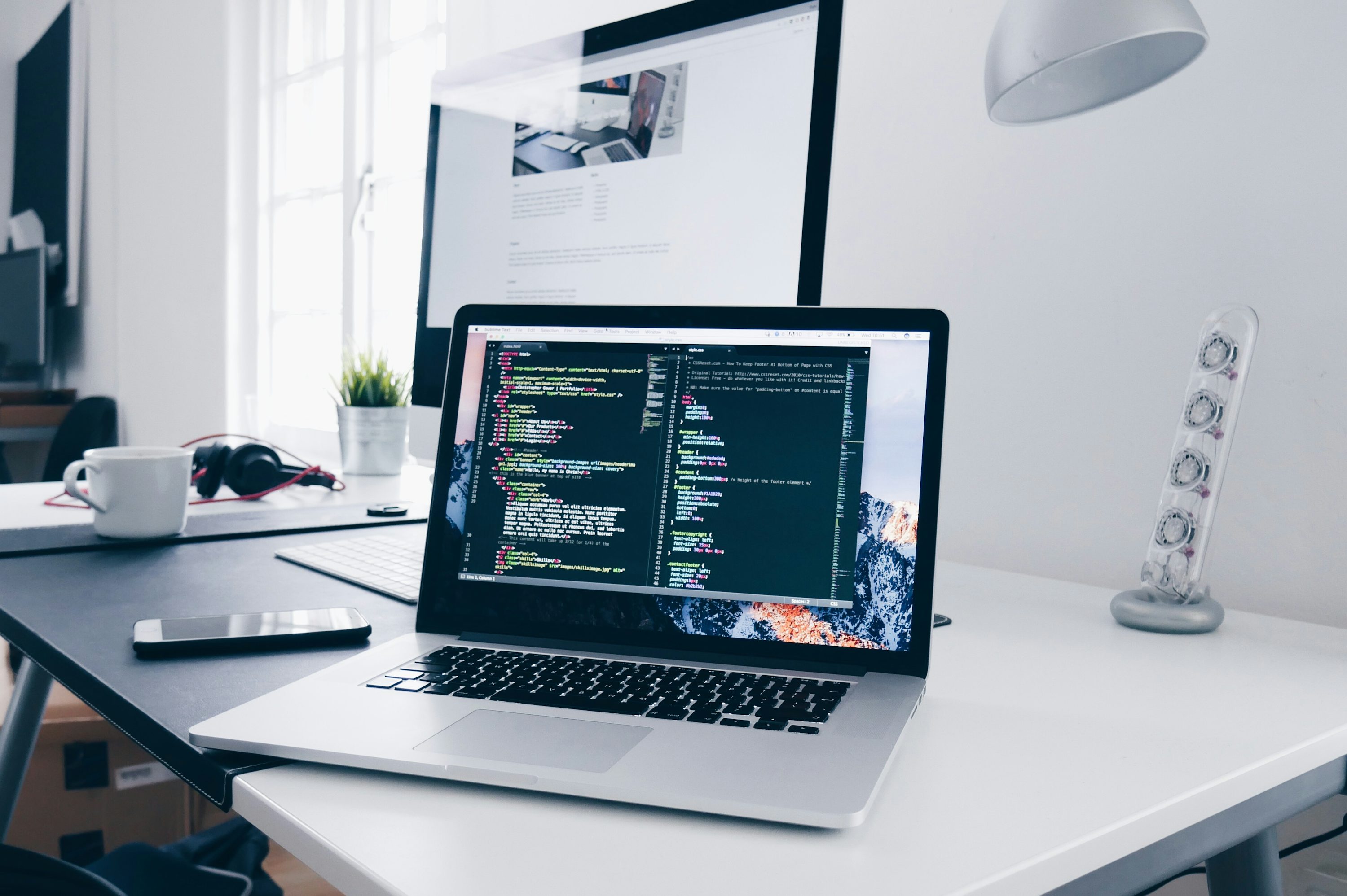 Modern web design workspace